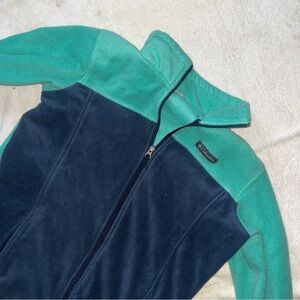 Columbia Aqua and Dark Blue Fleece Jacket